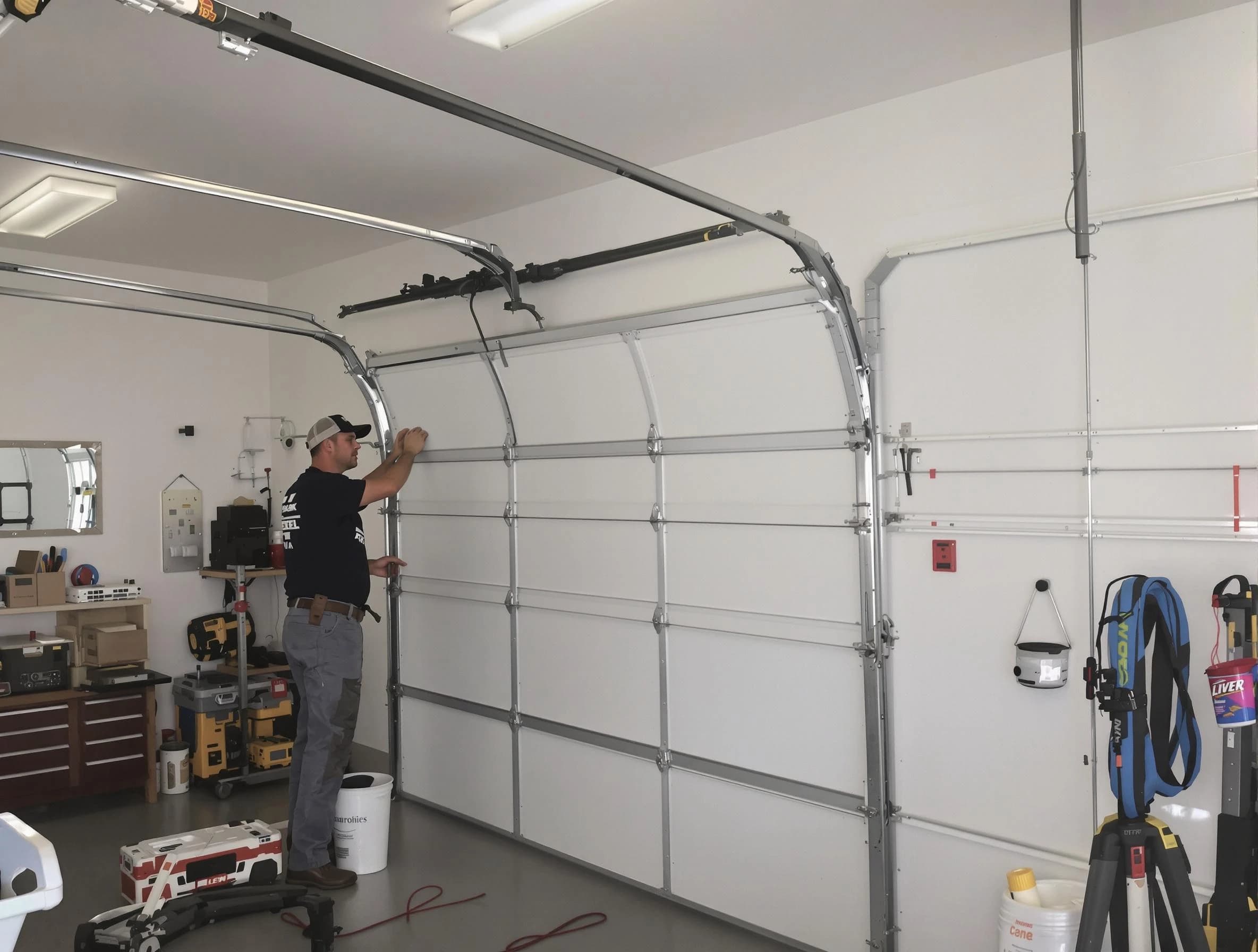 Suwanee Garage Door Repair team installing new garage door in Suwanee