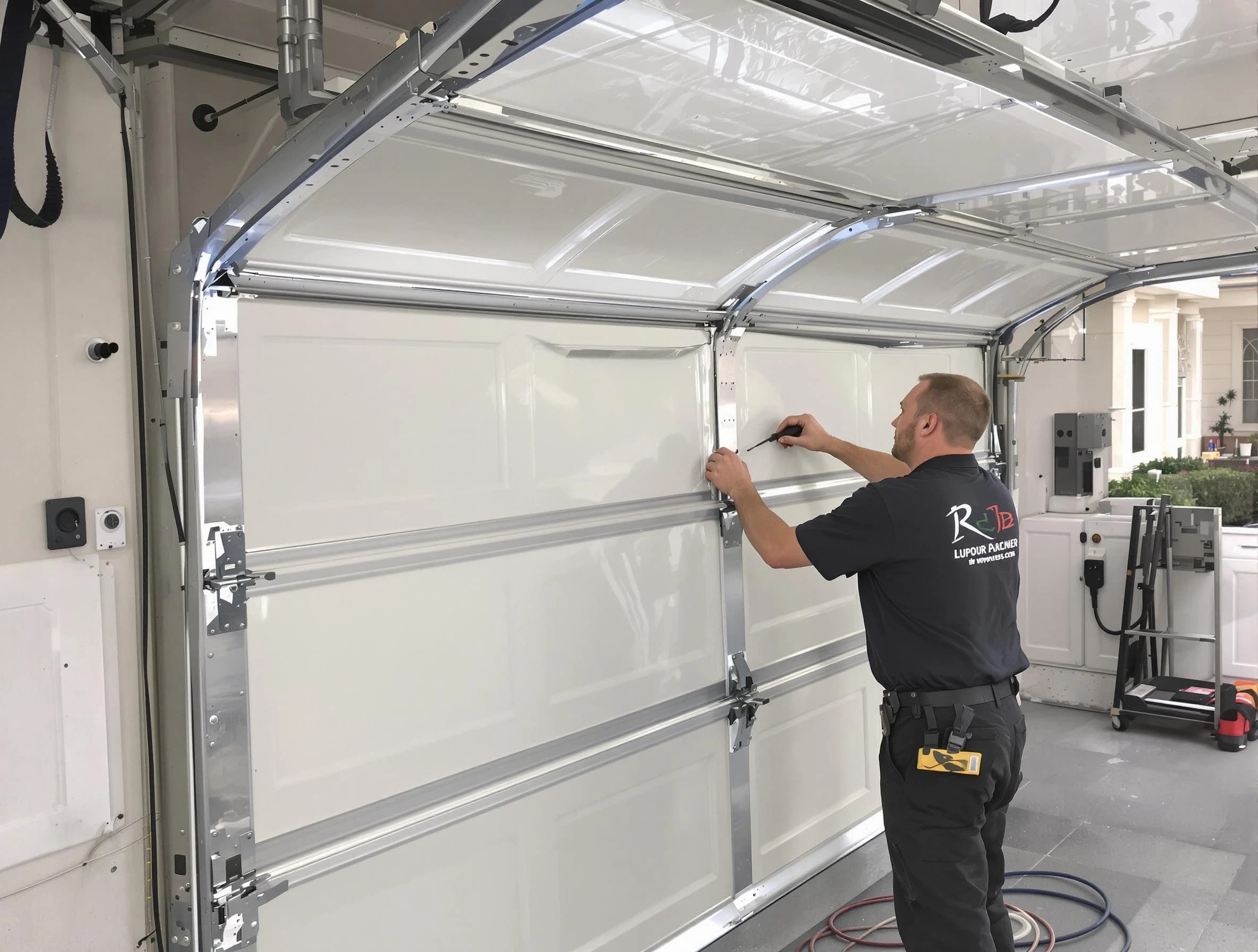 Suwanee Garage Door Repair professional performing panel repair in Suwanee