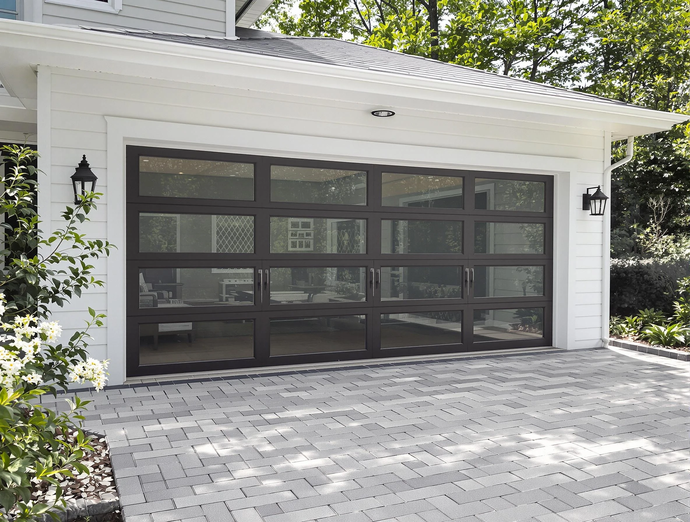 Suwanee Garage Door Repair design specialist presenting custom garage door options to Suwanee homeowner