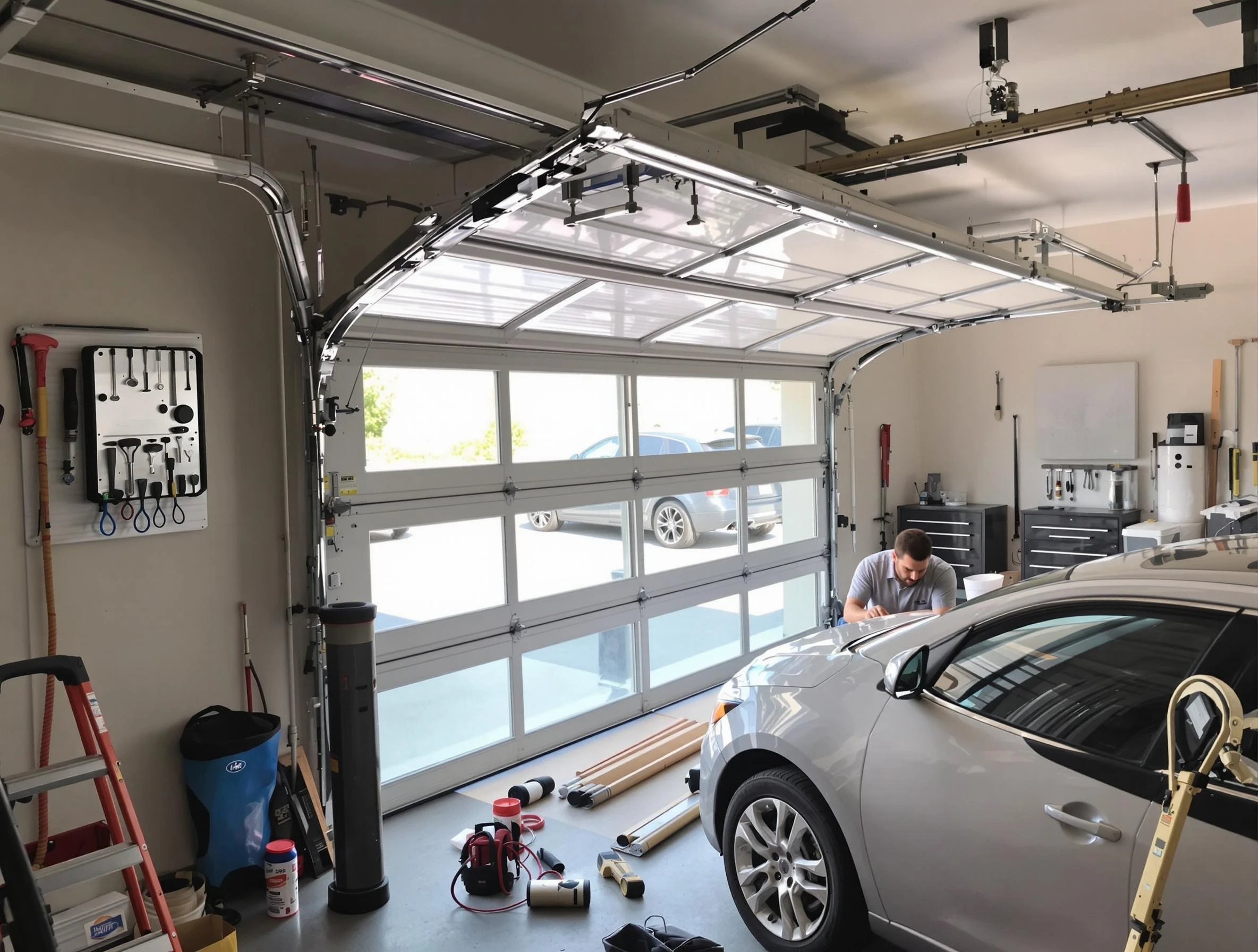Garage door noise reduction service by Suwanee Garage Door Repair in Suwanee