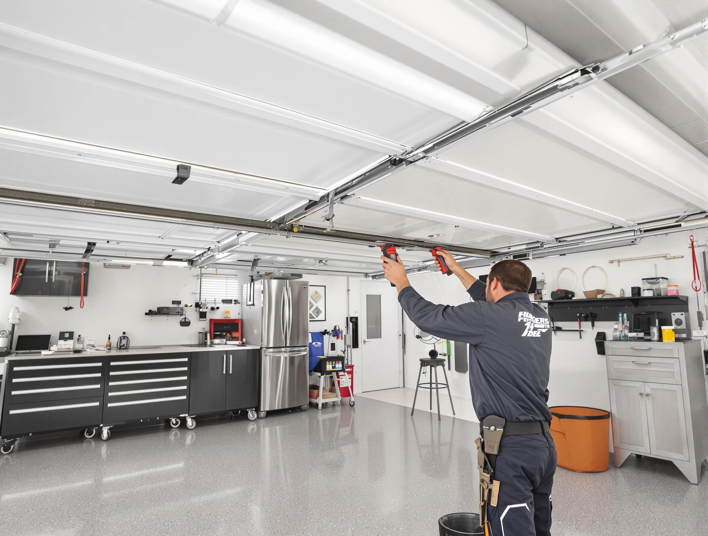 Overhead garage door repair service by Suwanee Garage Door Repair in Suwanee